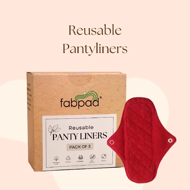 Fabpad Reusable Washable Eco-Friendly Cotton Sanitary Cloth Pads Pantyliners, 3 Pads-6.webp